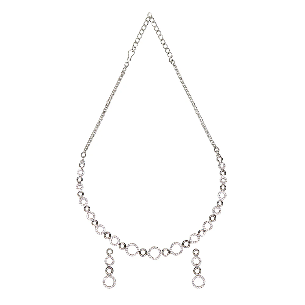 Classic Silver Plated Brass Necklace Set - Image 3