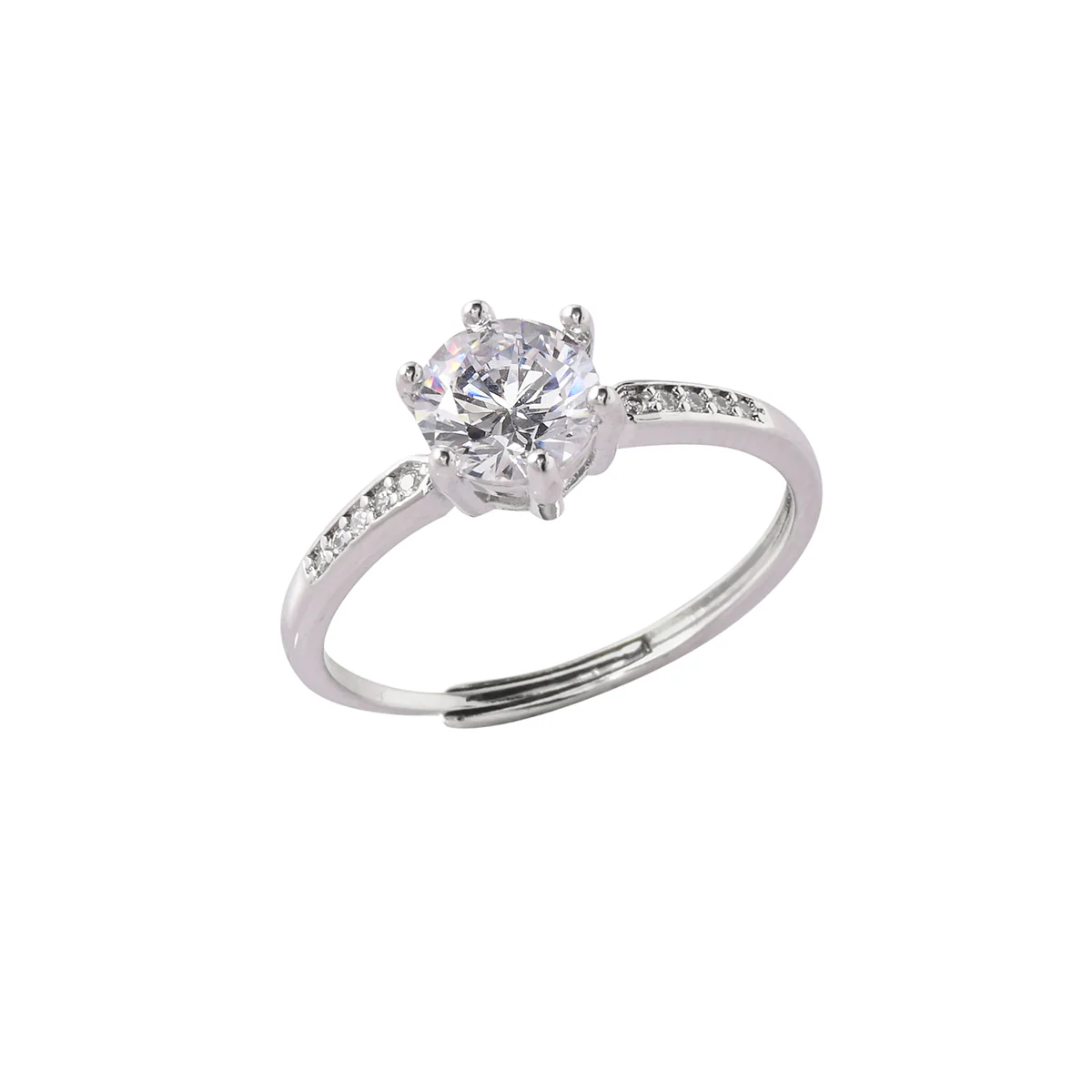 Classic Silver Plated Round Cut Zircon Adorned Ring - Image 4