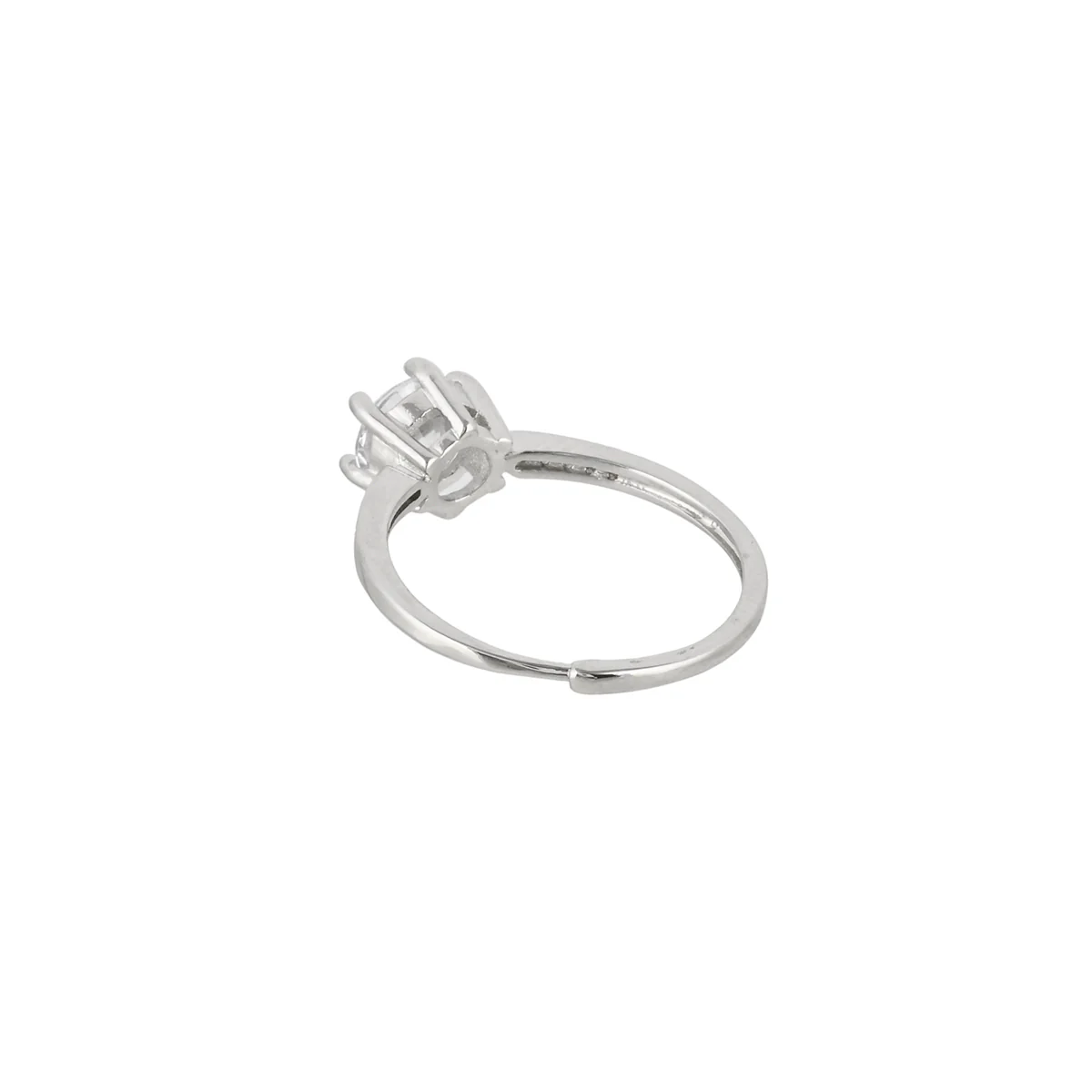 Classic Silver Plated Round Cut Zircon Adorned Ring - Image 5