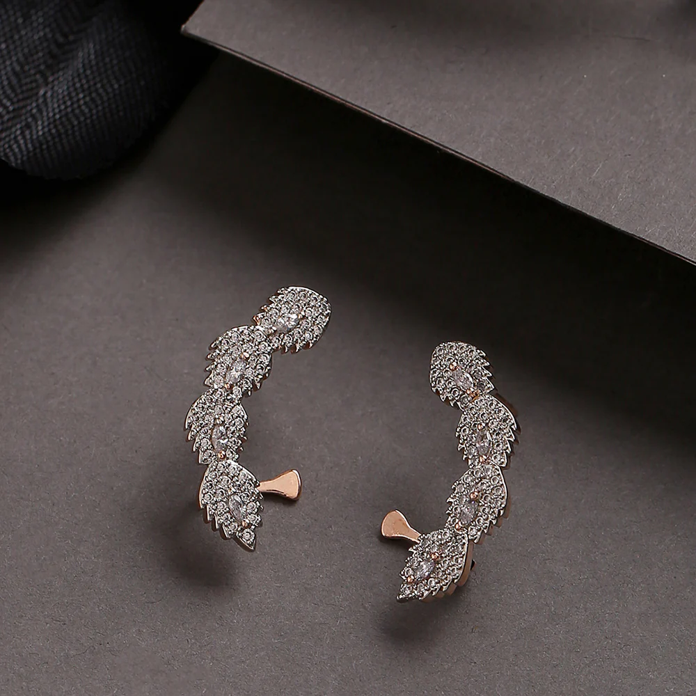Classy CZ Rose Gold Earrings