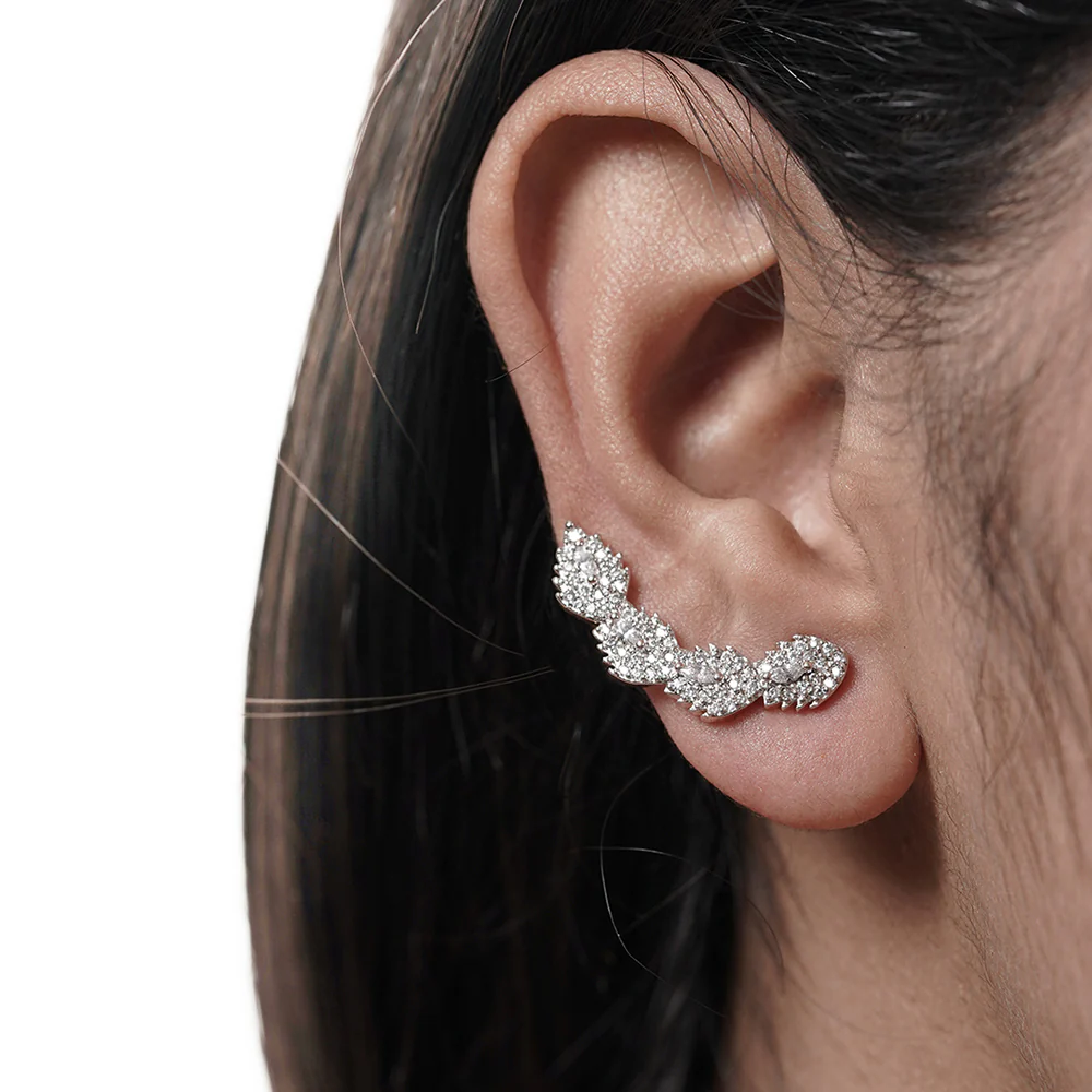 Classy CZ Rose Gold Earrings - Image 2