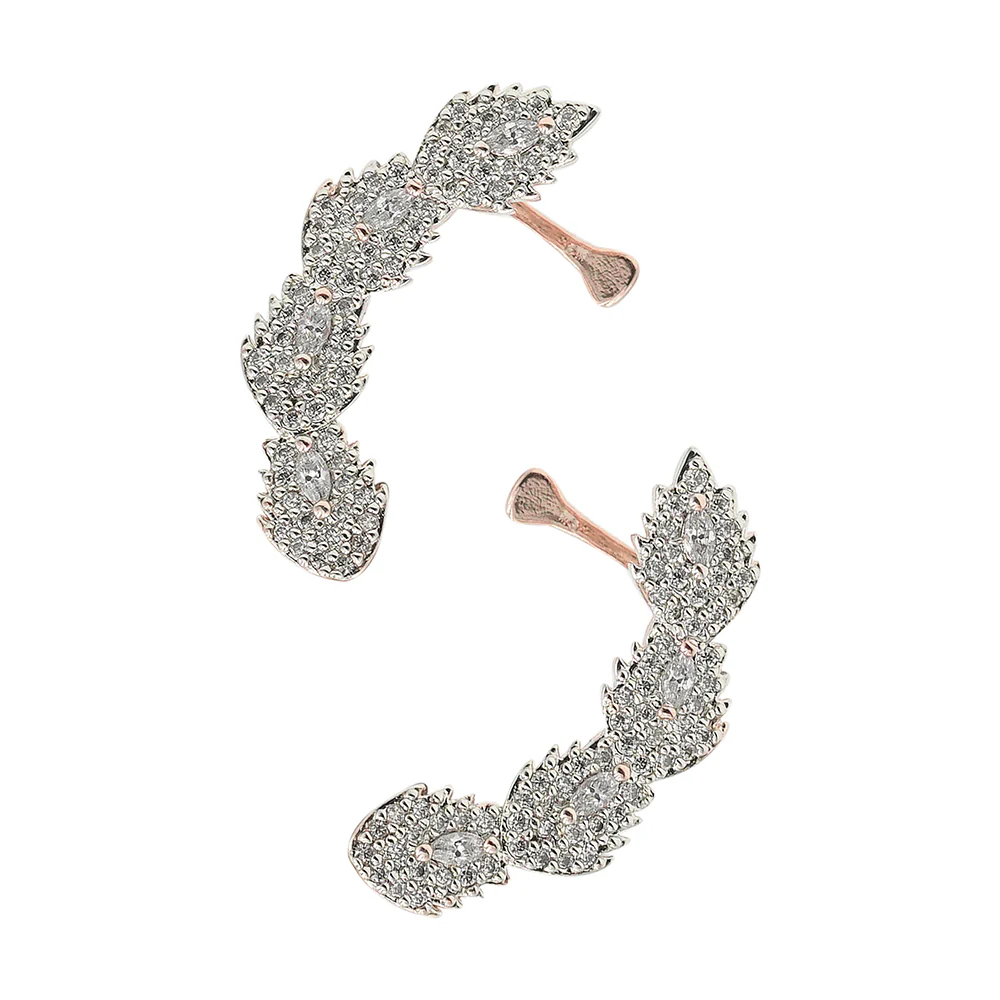 Classy CZ Rose Gold Earrings - Image 3
