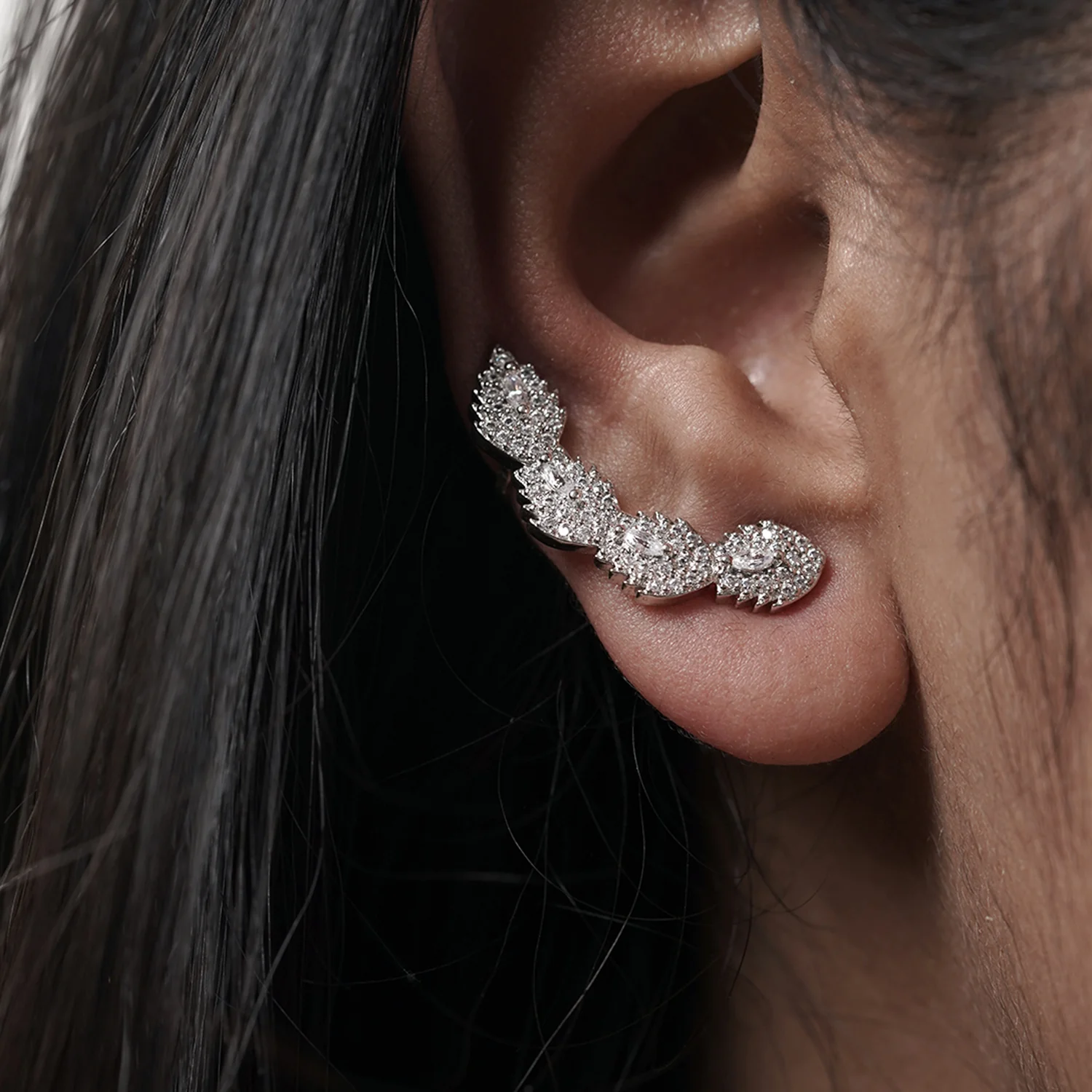 Classy CZ Silver Plated Earrings - Image 2