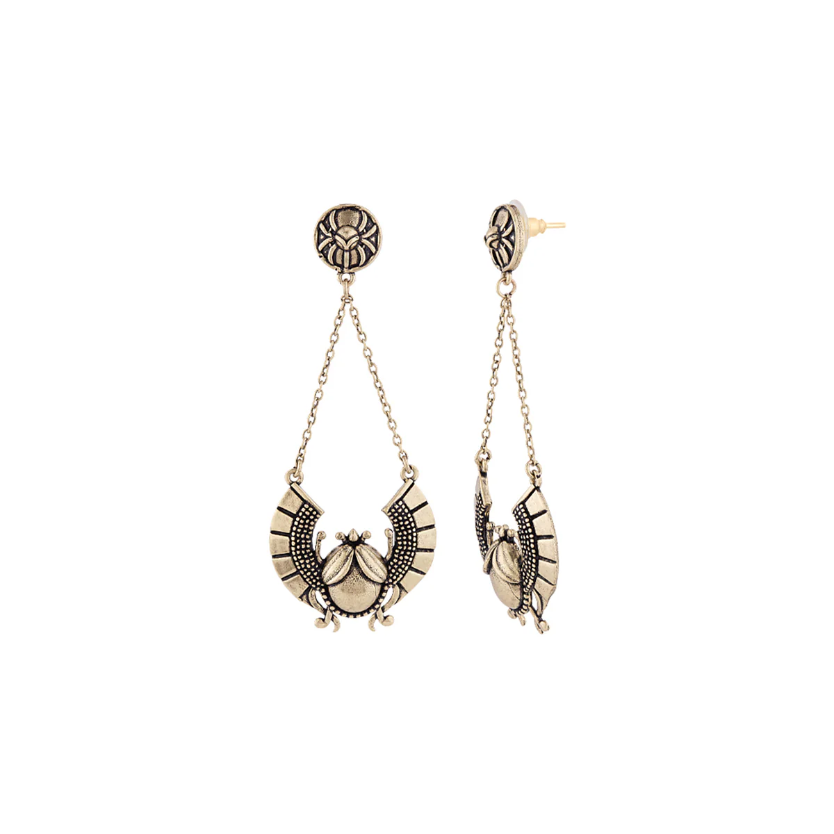 Cleopatra Sphinx Wings Drop Earrings - Image 4