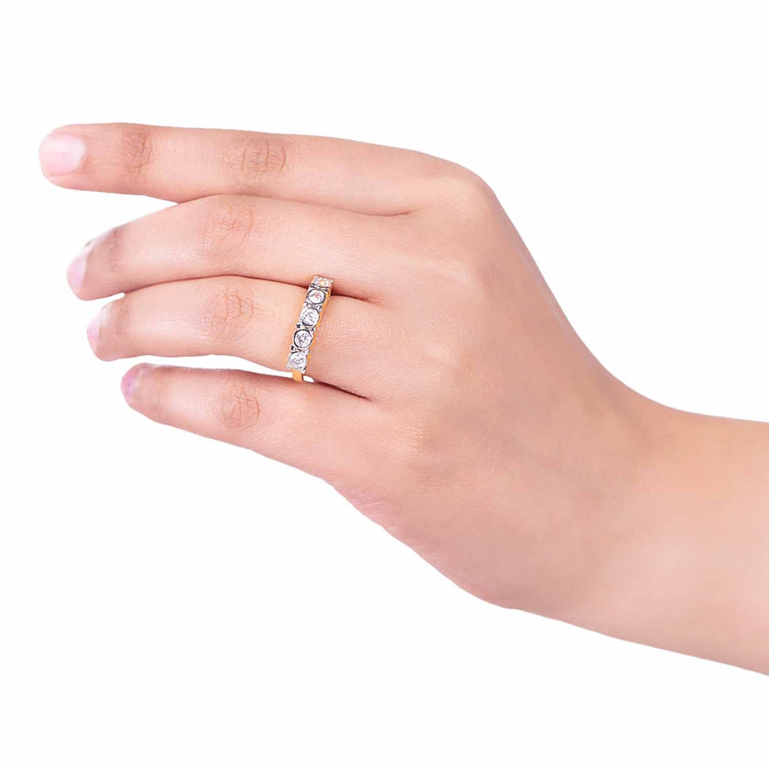 Cluster Setting American Diamond Gems Adorned Ring - Image 2