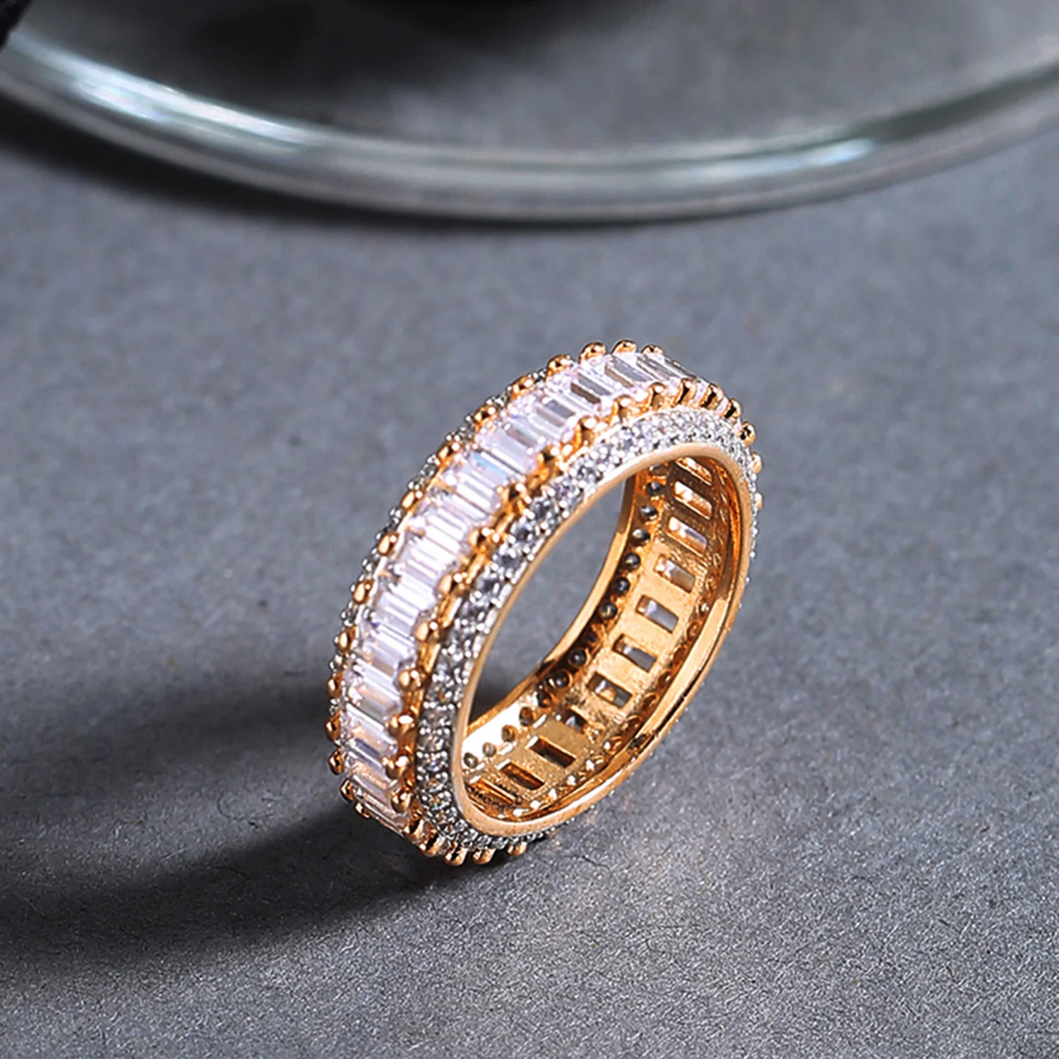Cluster Setting American Diamond Gems Band Ring