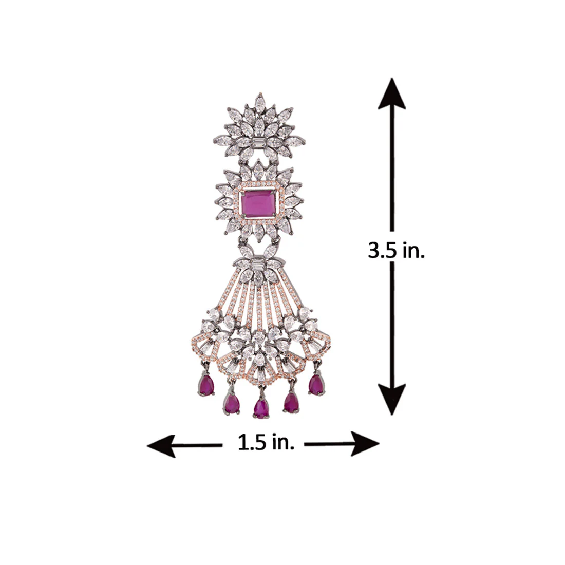 Cocktail Danglers Heavily Embellished Drop Earrings - Image 5