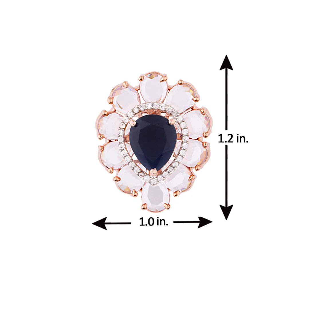 Cocktail Studs Flower Motif Earrings - Image 5