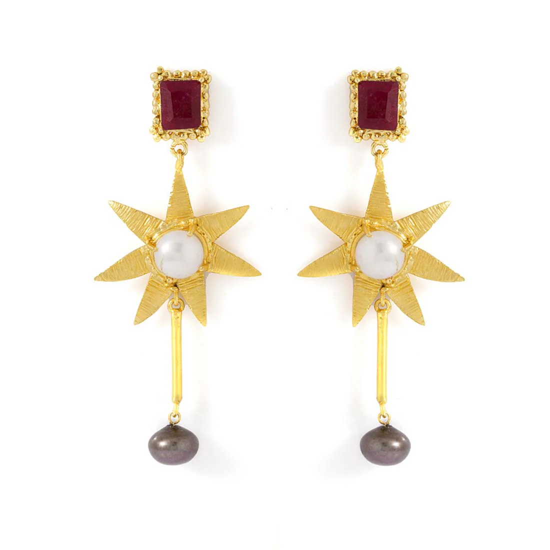 Colorful Beads Embellished Dangler Earrings