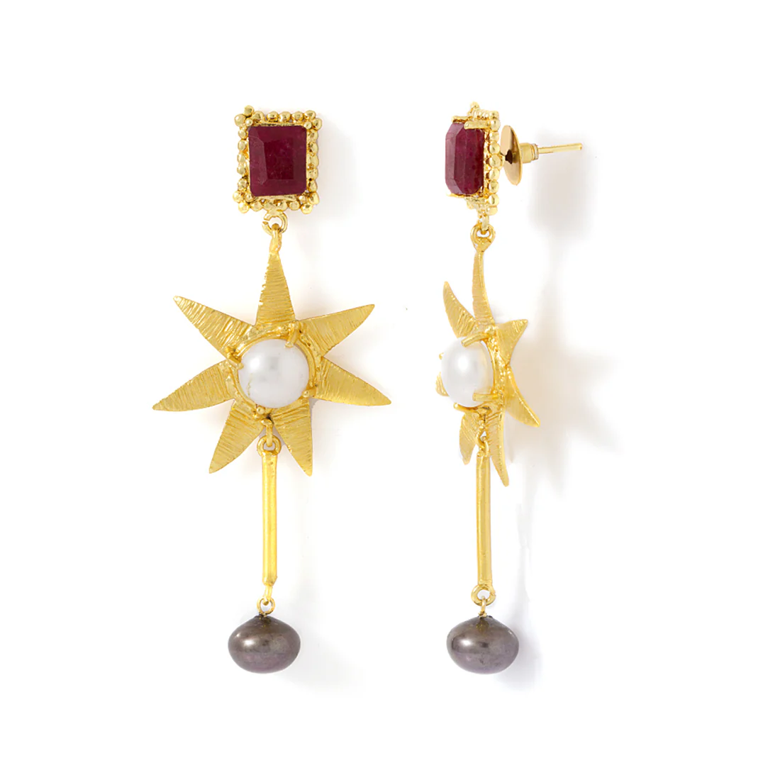 Colorful Beads Embellished Dangler Earrings - Image 2