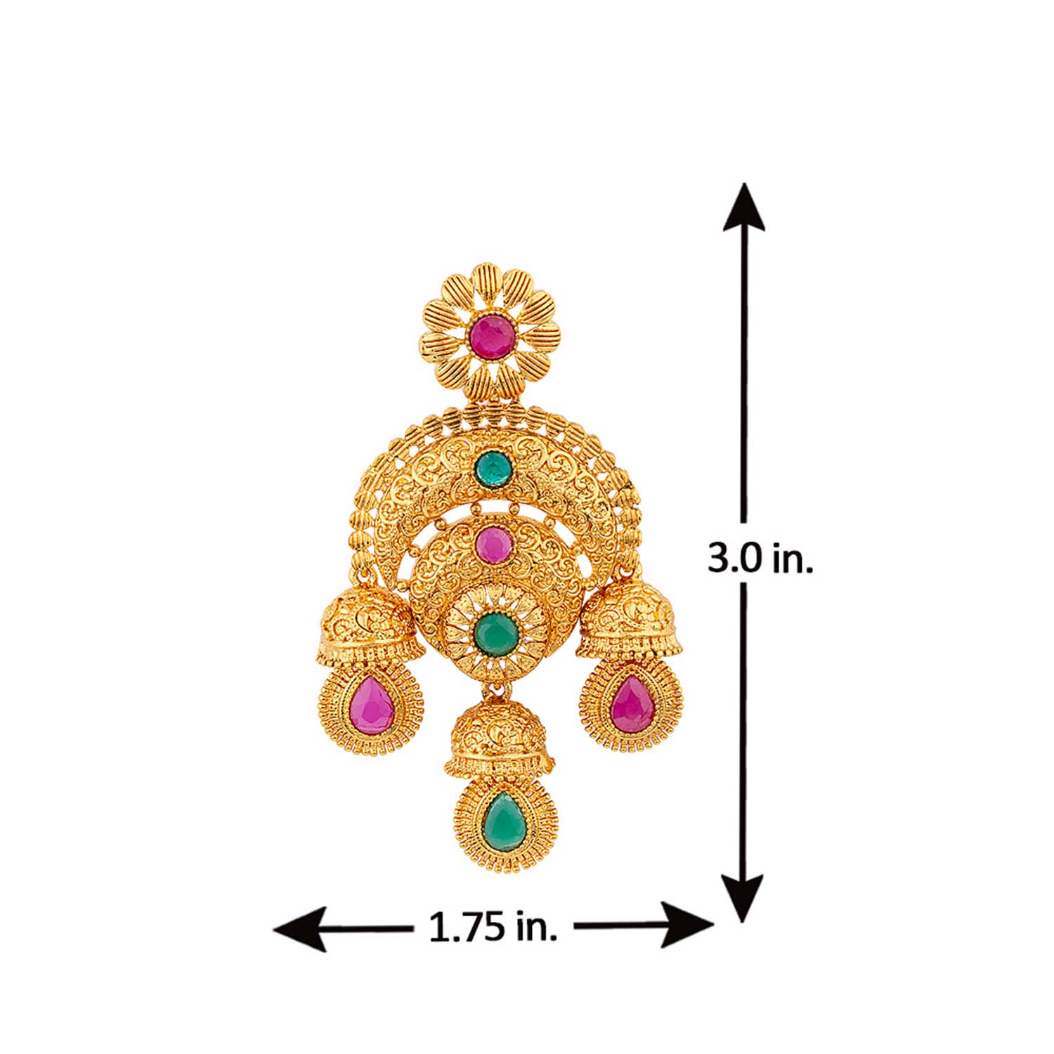 Coloured CZ Gems Adorned Earrings - Image 5