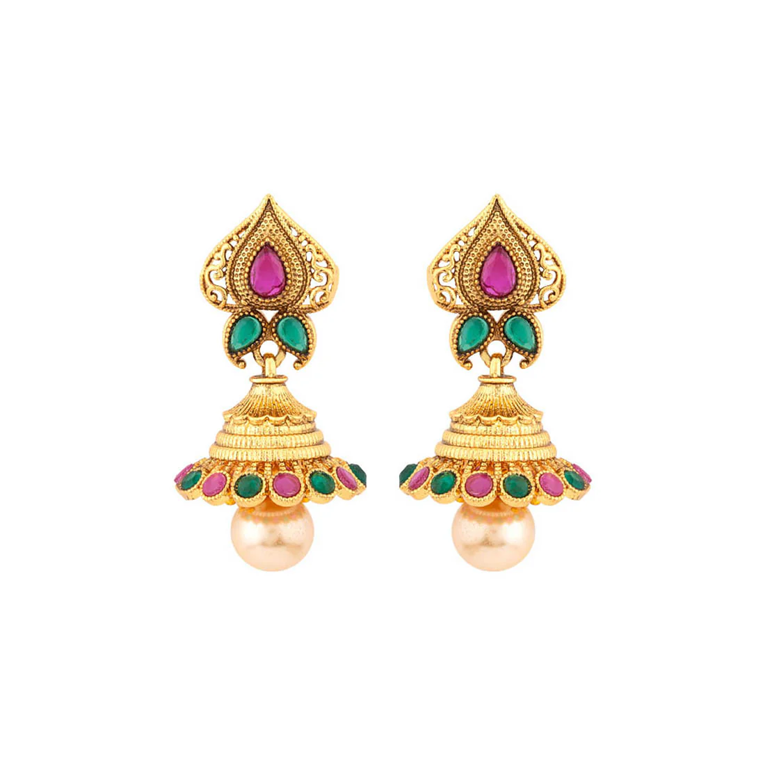 Coloured Gems Adorned Earrings - Image 3