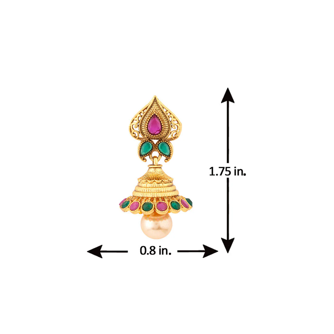 Coloured Gems Adorned Earrings - Image 5
