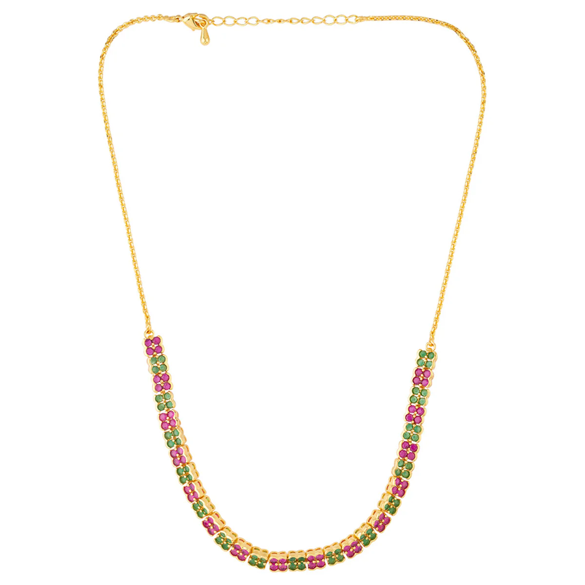 Coloured Gems Embellished Necklace Set - Image 4
