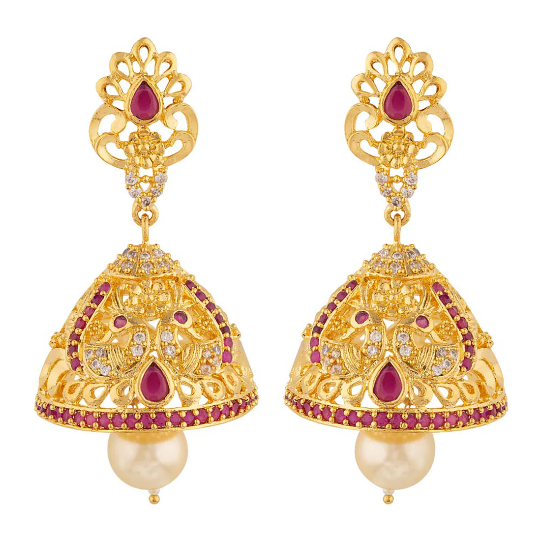 Coloured Gemstones Adorned Earrings - Image 3