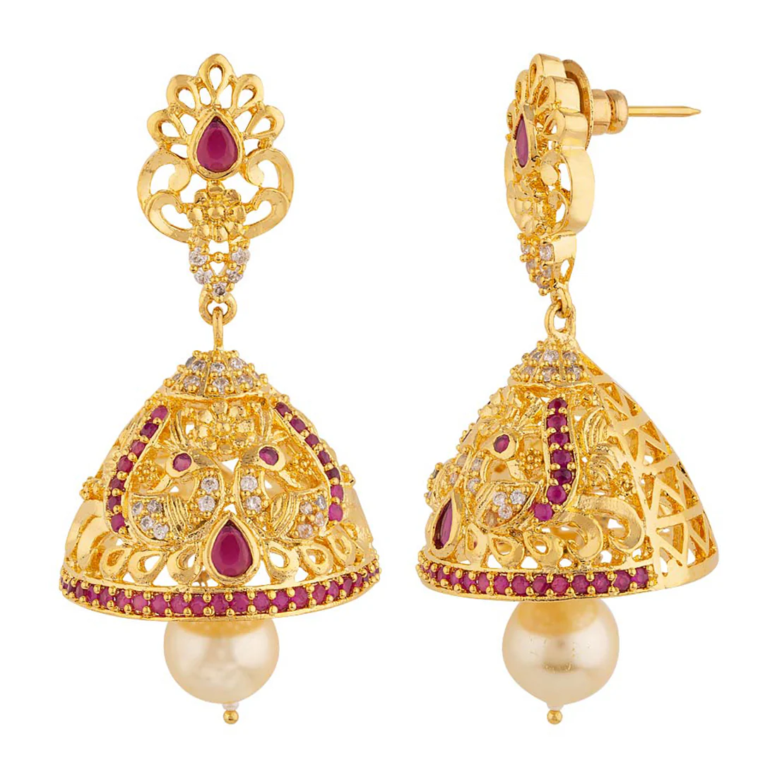 Coloured Gemstones Adorned Earrings - Image 4