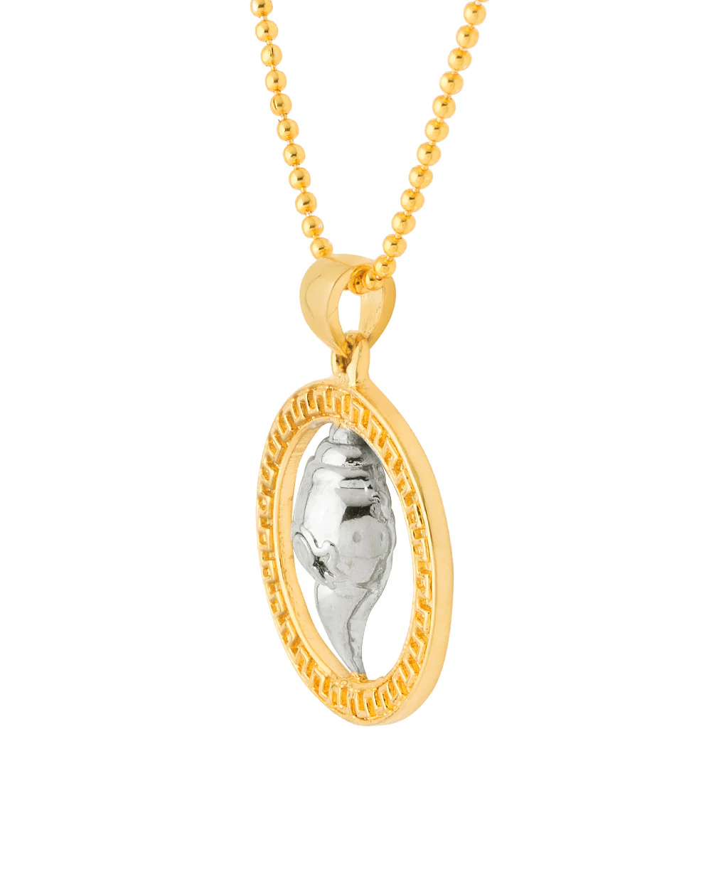 Conch In Circle Designer Pendant With Chain For Men - Image 5