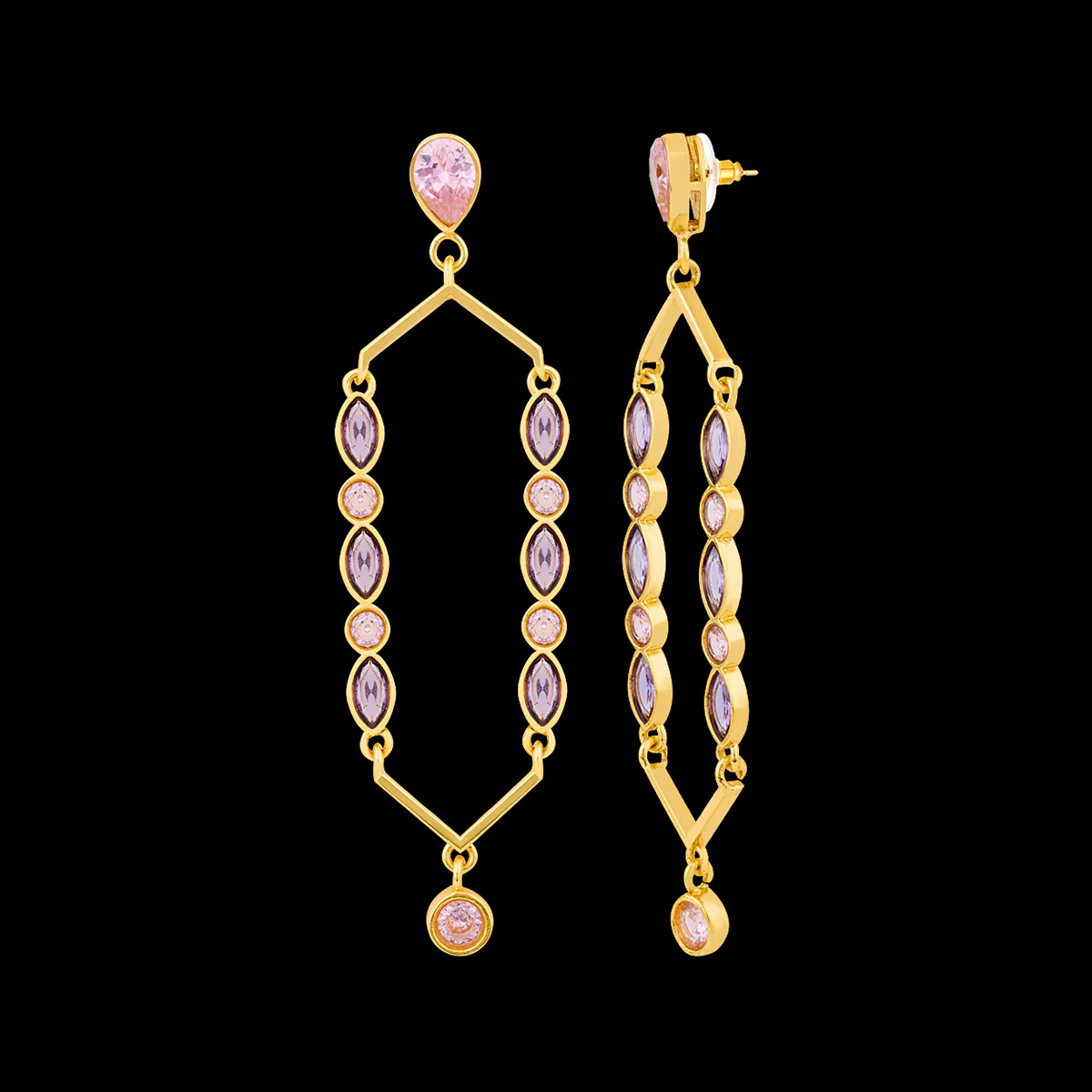 Contemporary Blush Dangler Earrings - Image 4