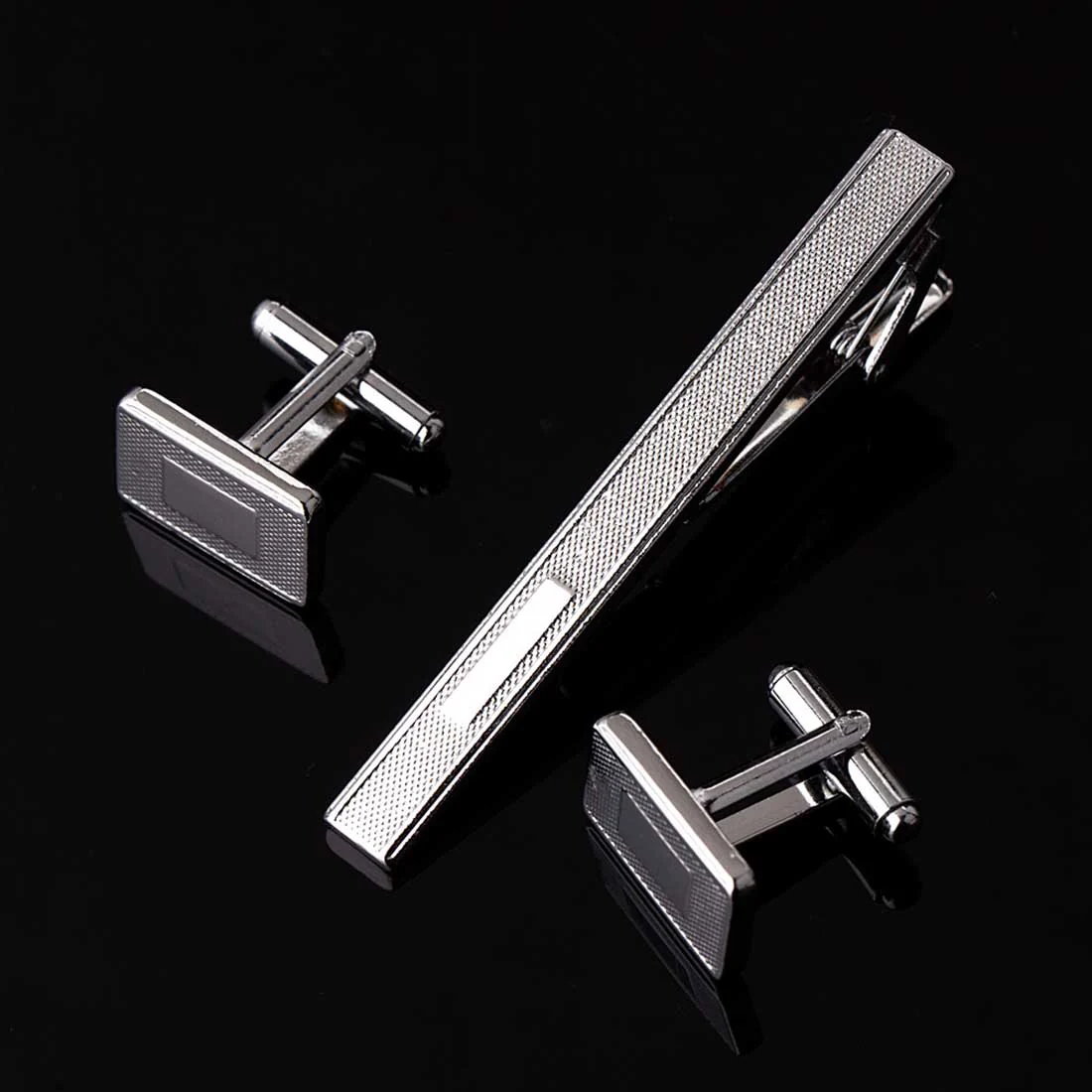 Corporate War Silver Plated Cufflink Tiepin Set