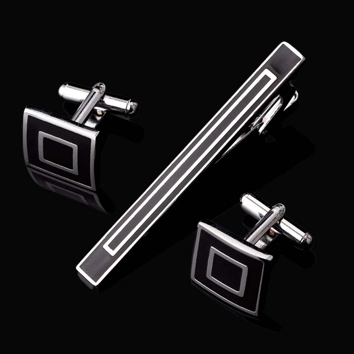 Corporate War Square Cufflink Tiepin Set