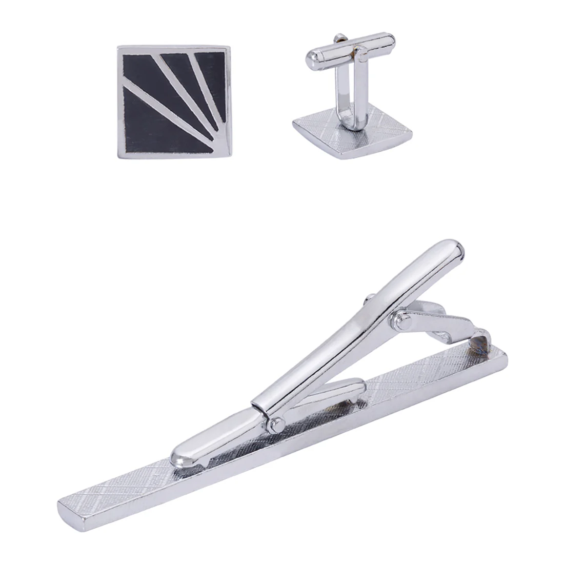 Corporate War Stainless Steel Cufflink Tiepin Set - Image 4