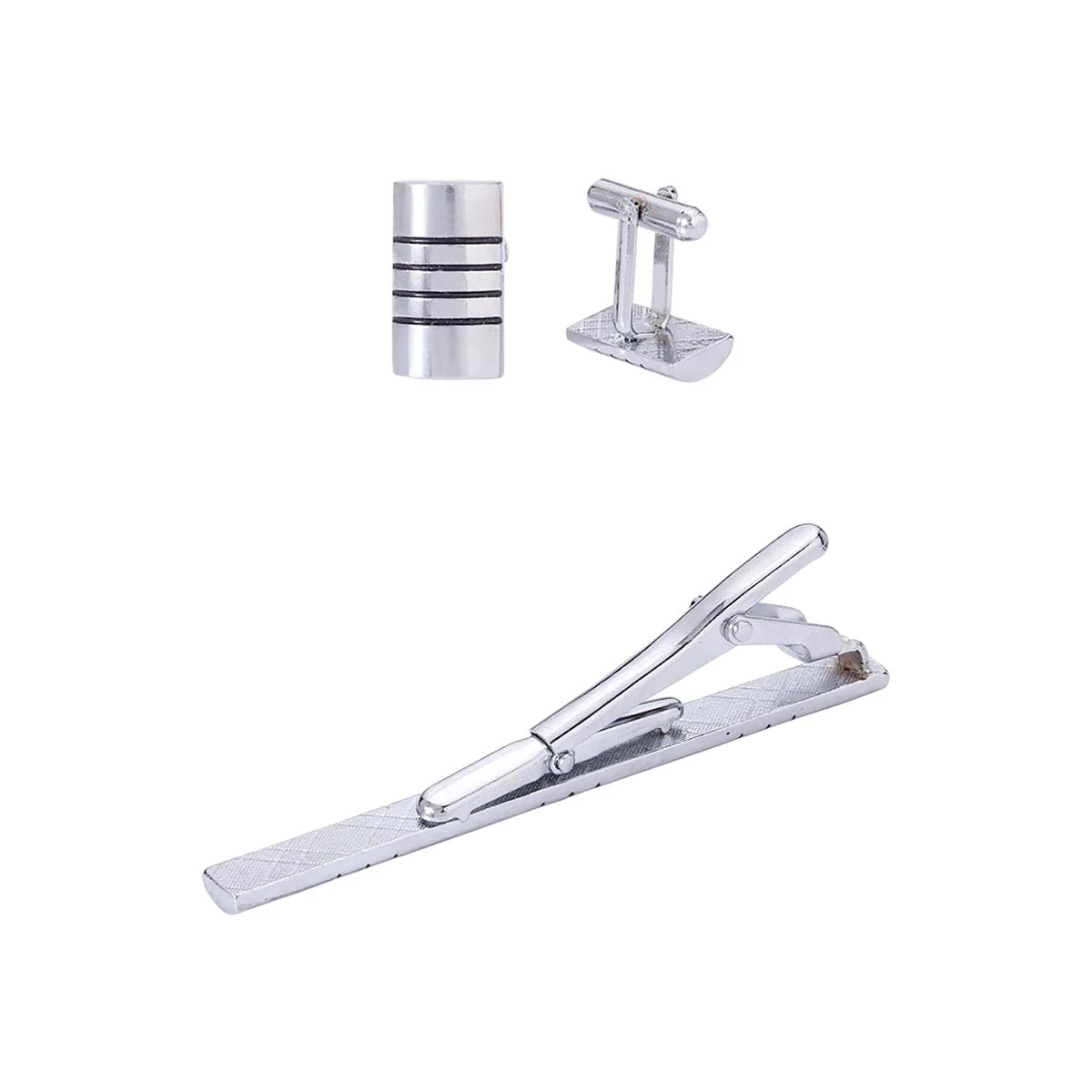 Corporate War Striped Surface Cufflink Tiepin Set - Image 4