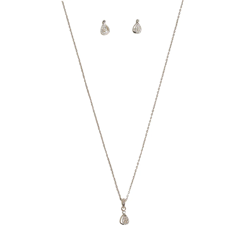 Curve Interlink 925 Sterling Silver Pendant Set - Image 4