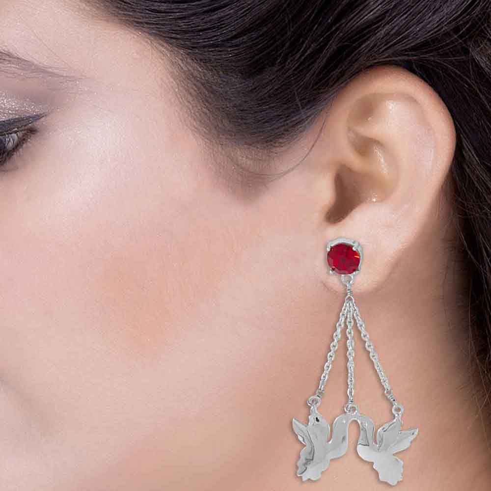 Cute And Charming Dangler Earrings Pair Made With Swarovski Zirconia - Image 2