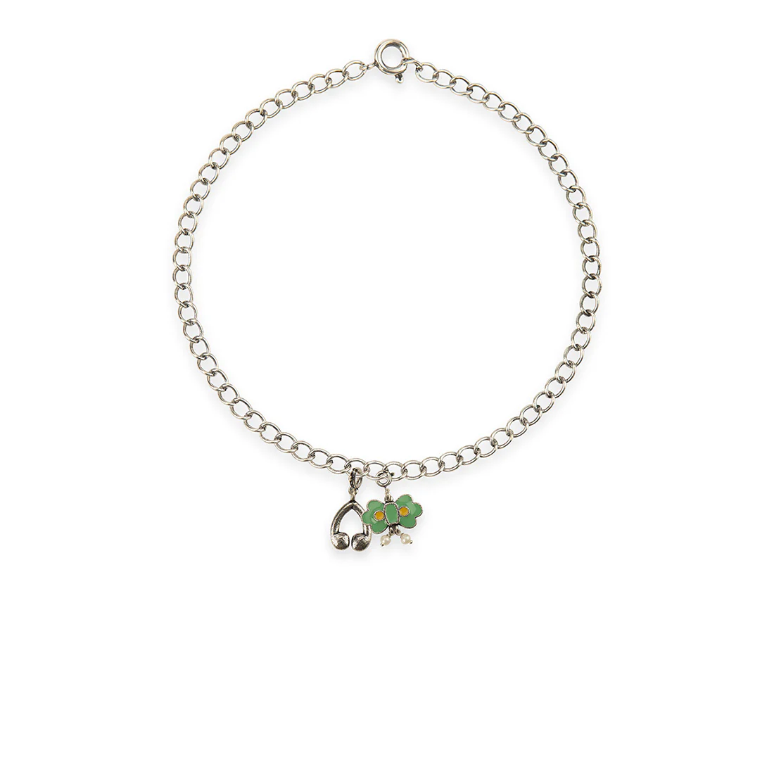 Cute Butterfly Enameled Charms Pendant with Bracelet - Image 4