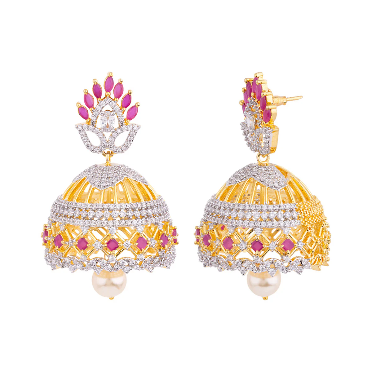 Cutwork Design Jhumka Earrings - Image 4