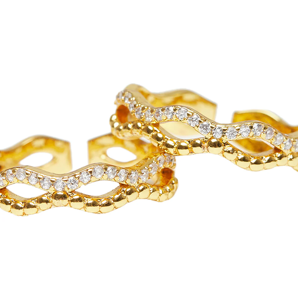 CZ Adjustable Brass Toe Rings - Image 5