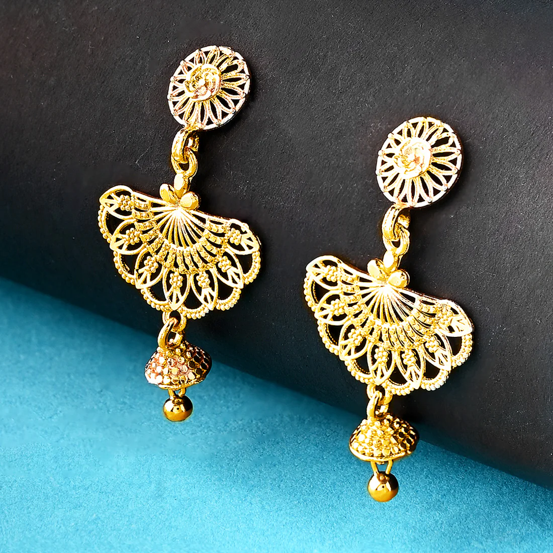 CZ Classy Yellow Gold Earrings