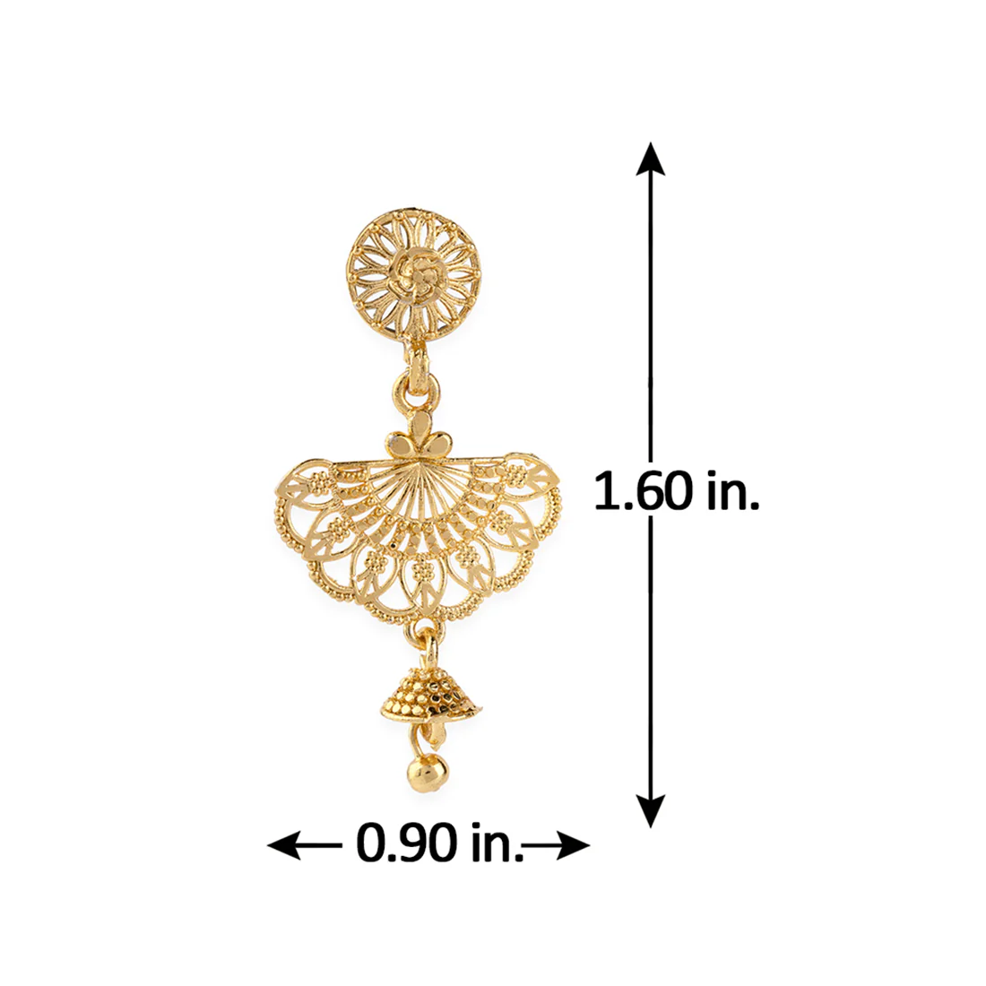 CZ Classy Yellow Gold Earrings - Image 5