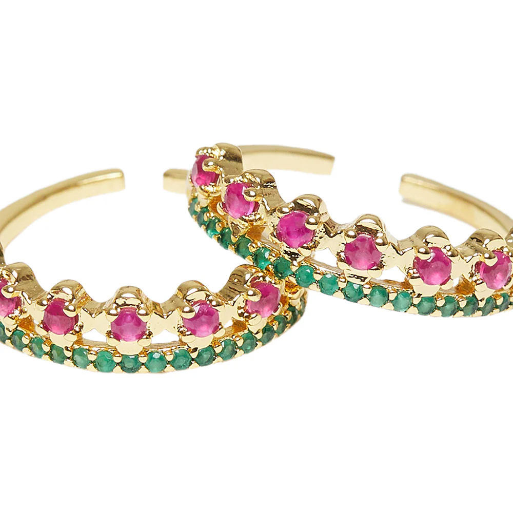 CZ Coloured Gems Embellished Toe Rings - Image 5