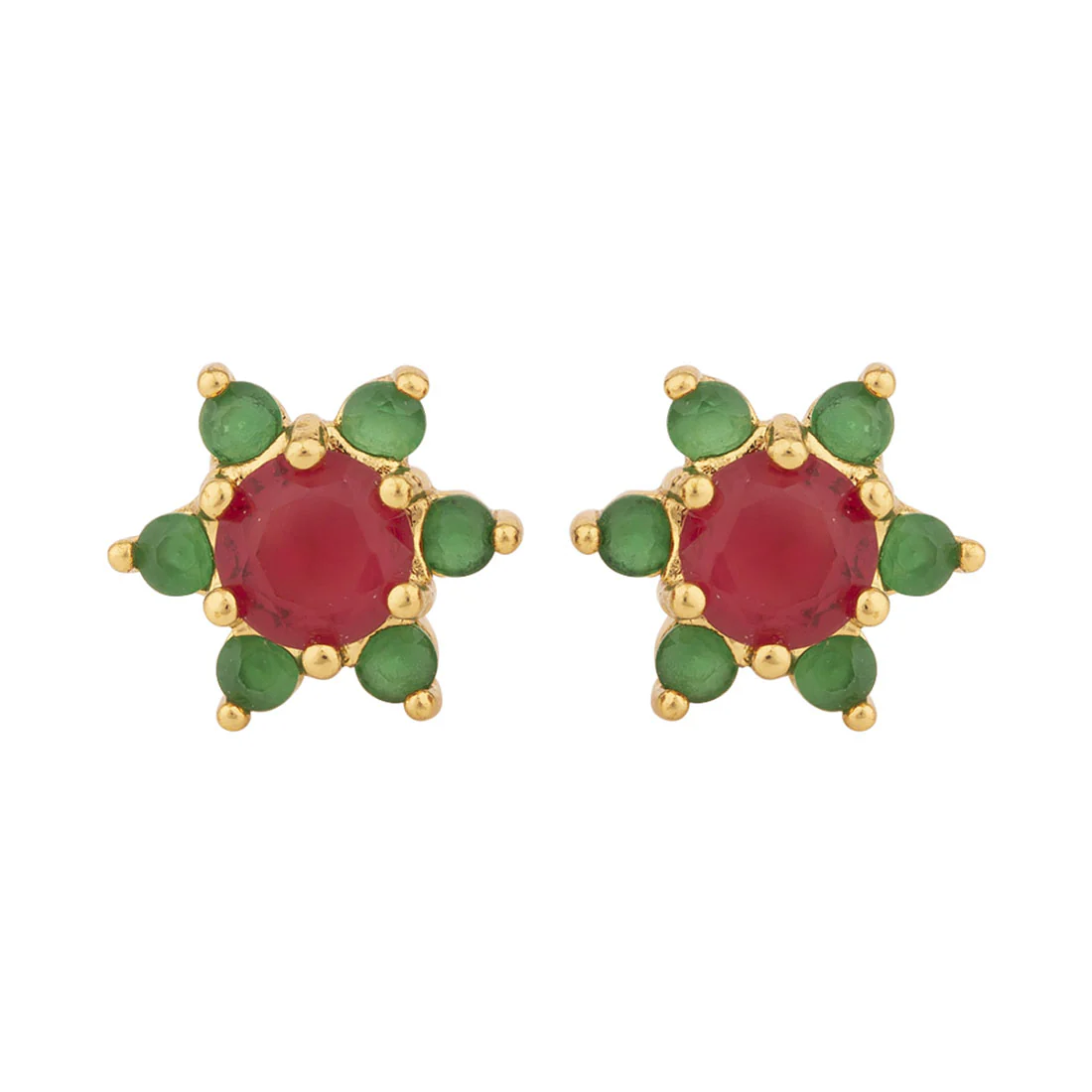 CZ Coloured Gemstones Stud Earrings - Image 3
