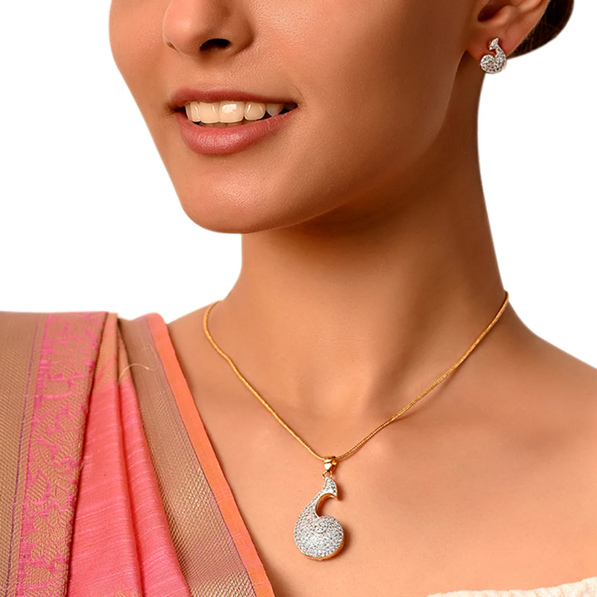 CZ Delicate Pendant Set - Image 2