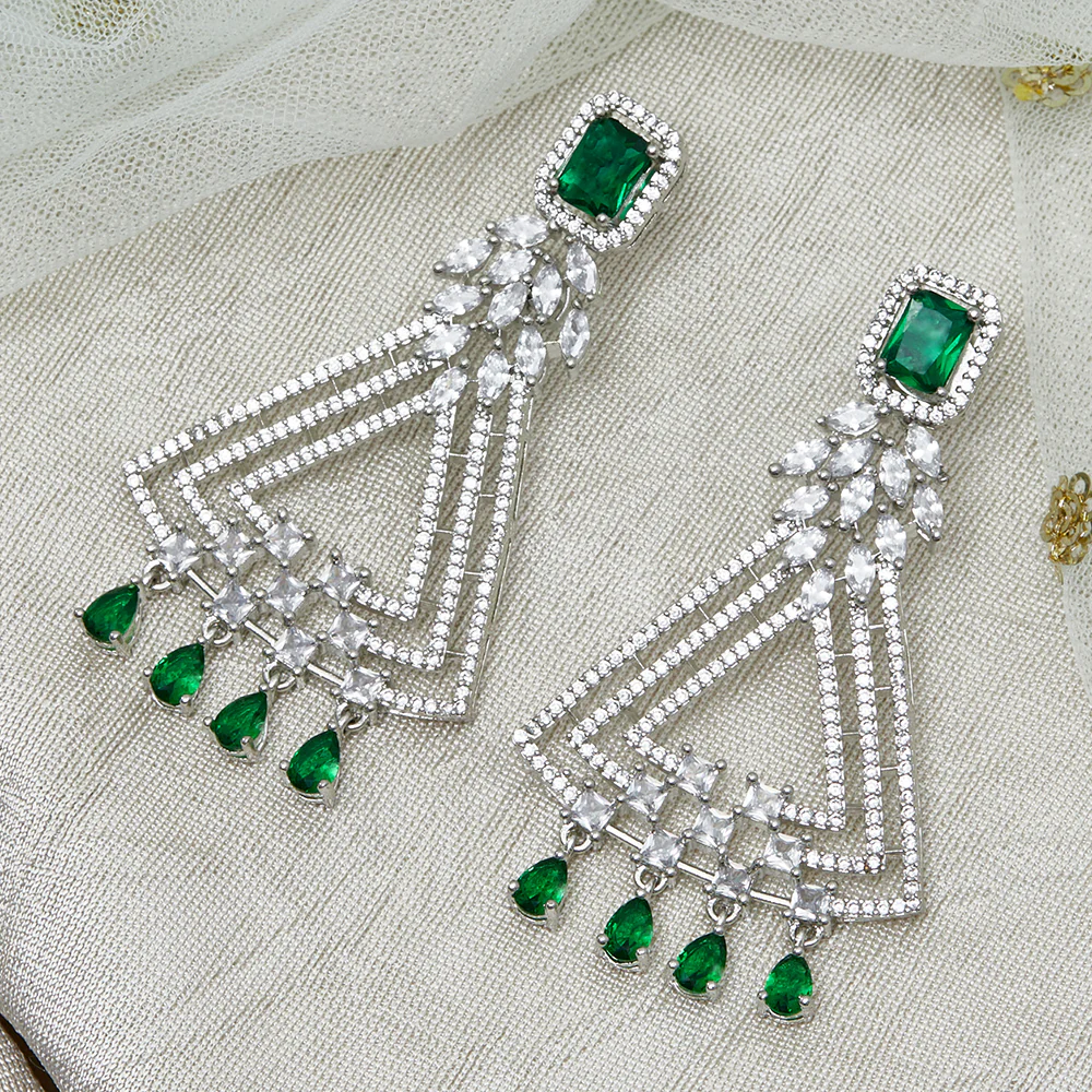 CZ Elegance Cocktail Dangler Earrings
