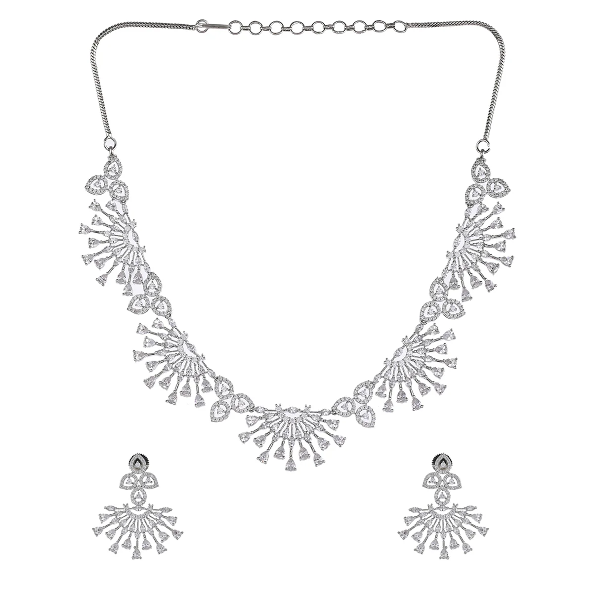 CZ Elegance Contemporary Design Jewellery Set - Image 3