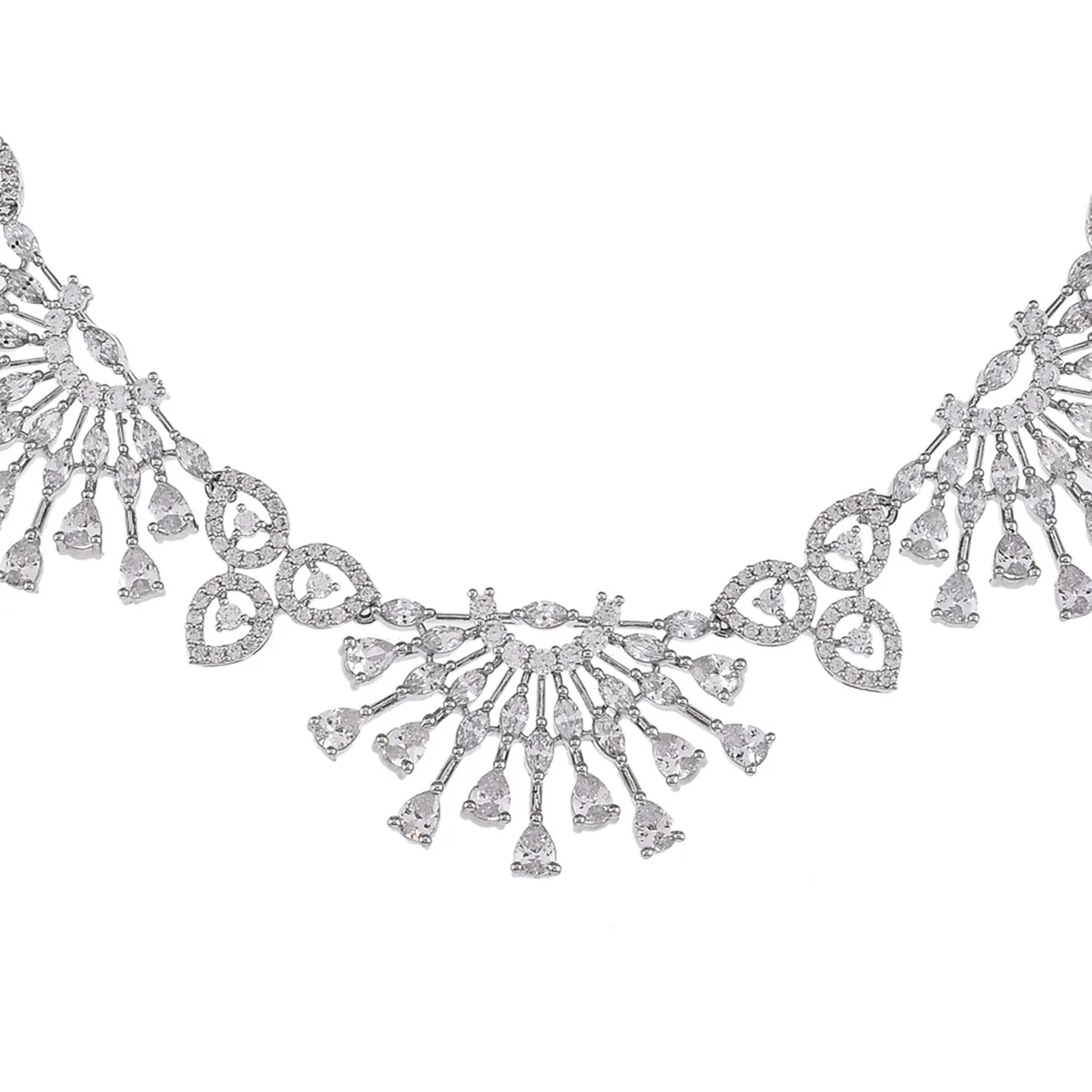 CZ Elegance Contemporary Design Jewellery Set - Image 4
