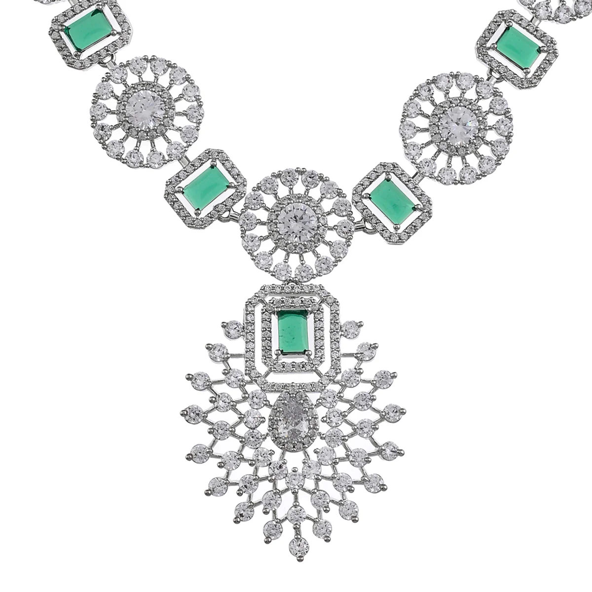 CZ Elegance Emerald Cut CZ Jewellery Set - Image 4