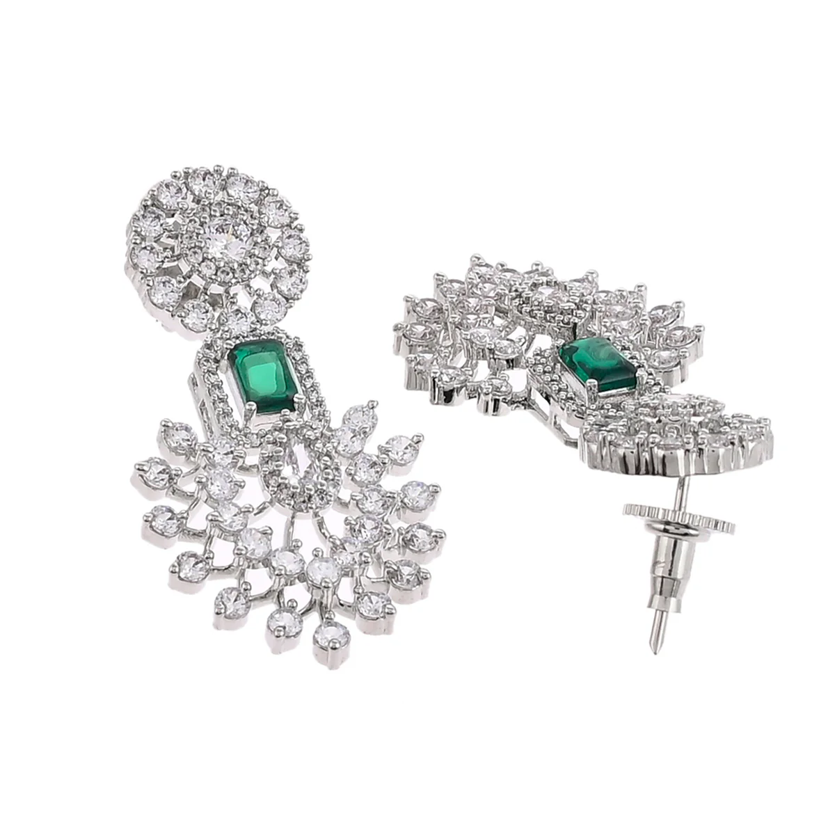 CZ Elegance Emerald Cut CZ Jewellery Set - Image 5