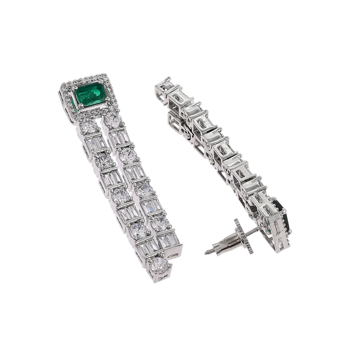 CZ Elegance Emerald Cut Zircons Jewellery Set - Image 5