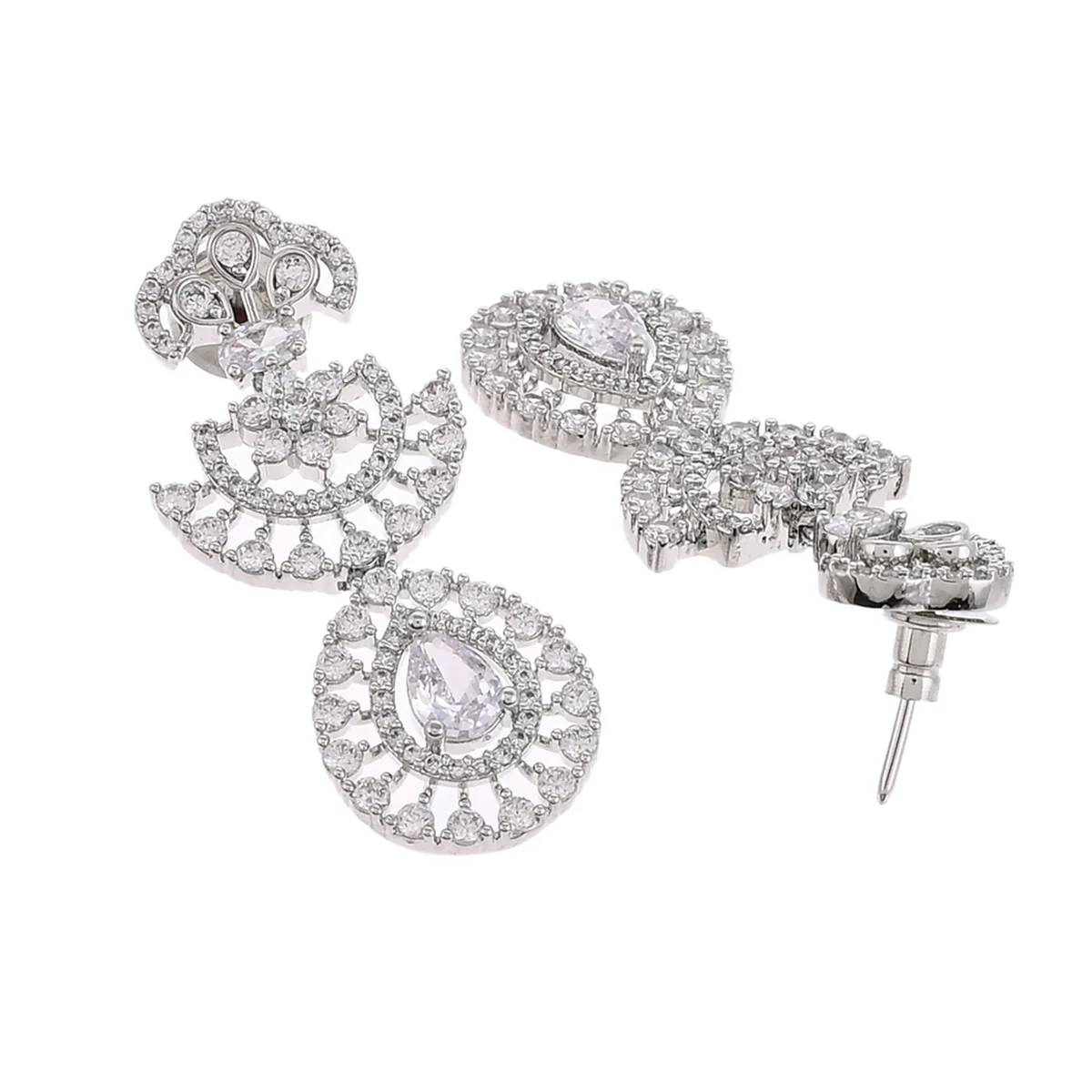 CZ Elegance Large Teardrop Cut Zircons Jewellery Set - Image 5