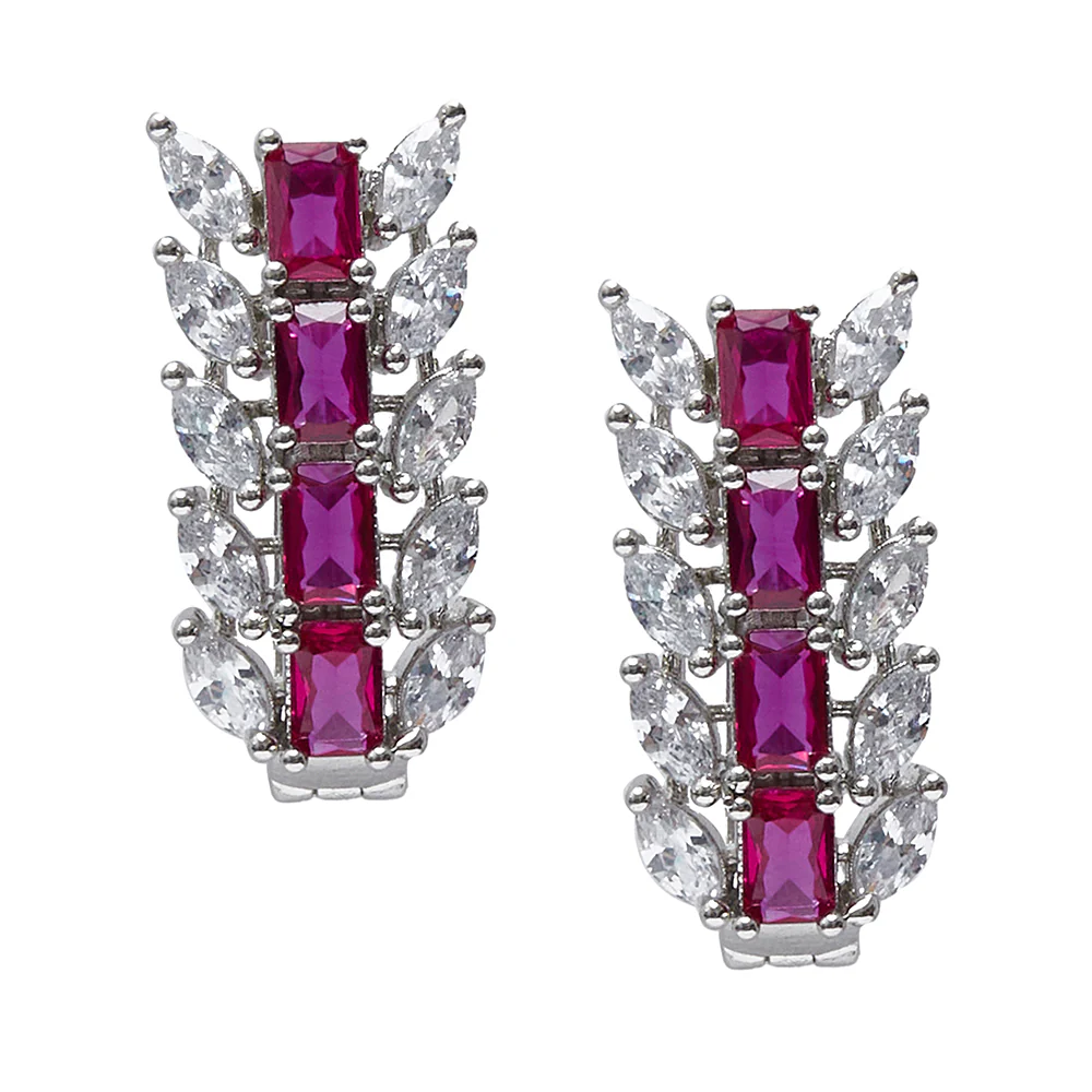 CZ Elegance Pink and White CZ Gems Necklace Set - Image 5
