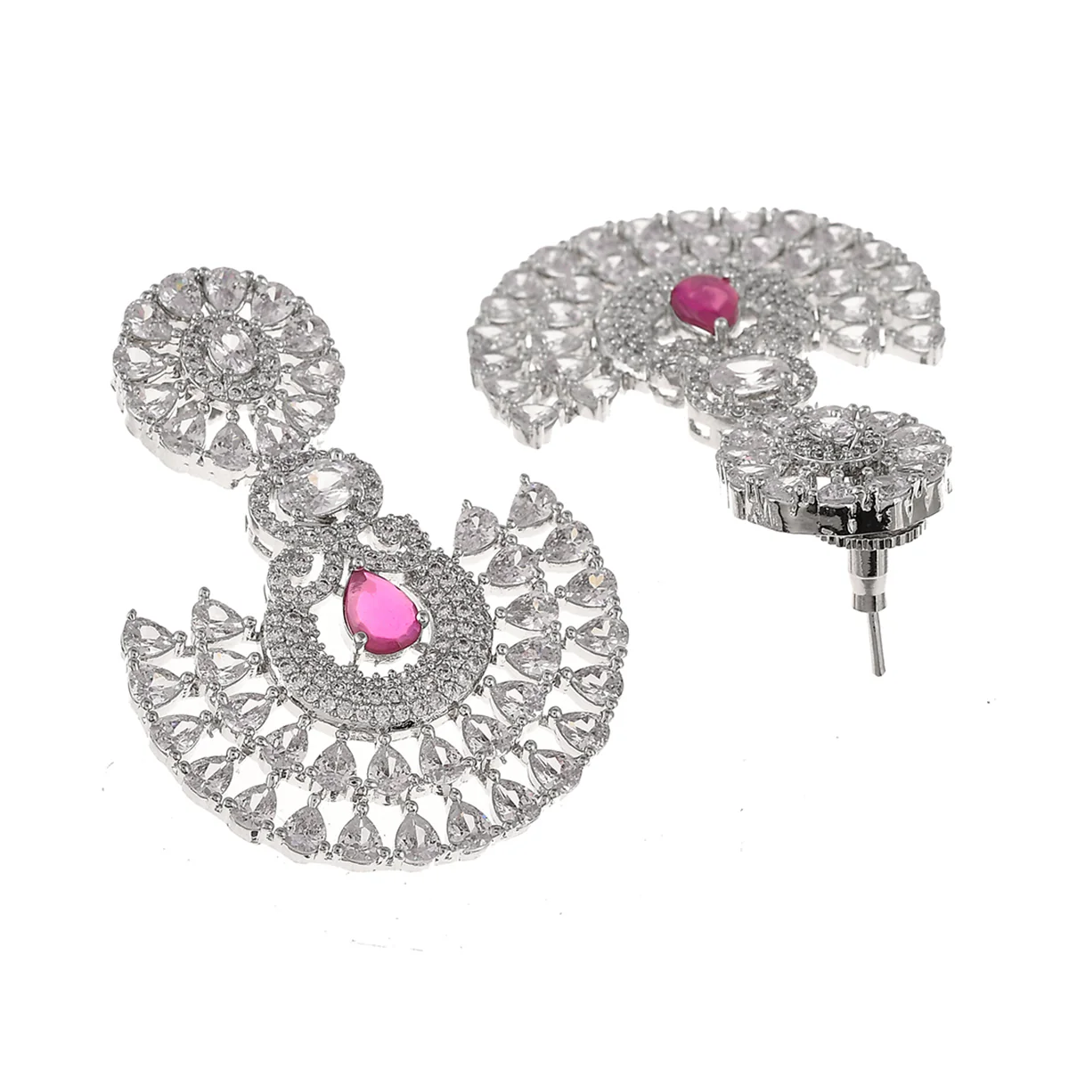 CZ Elegance Pink and White Zircons Jewellery Set – VOYLLA - Image 5