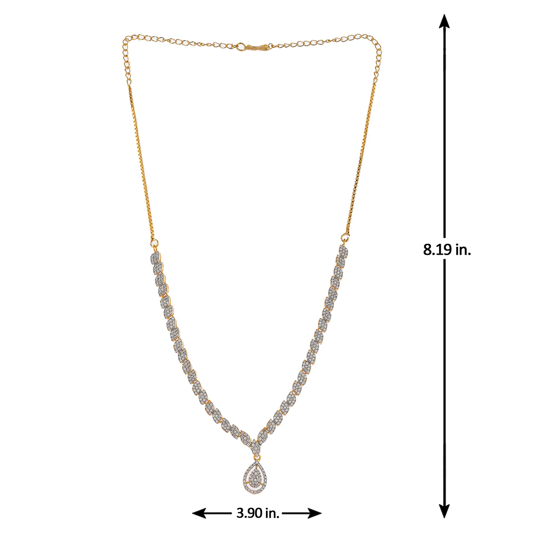 Cz Elegance Silver Plated Pendant And Earrings - Image 6