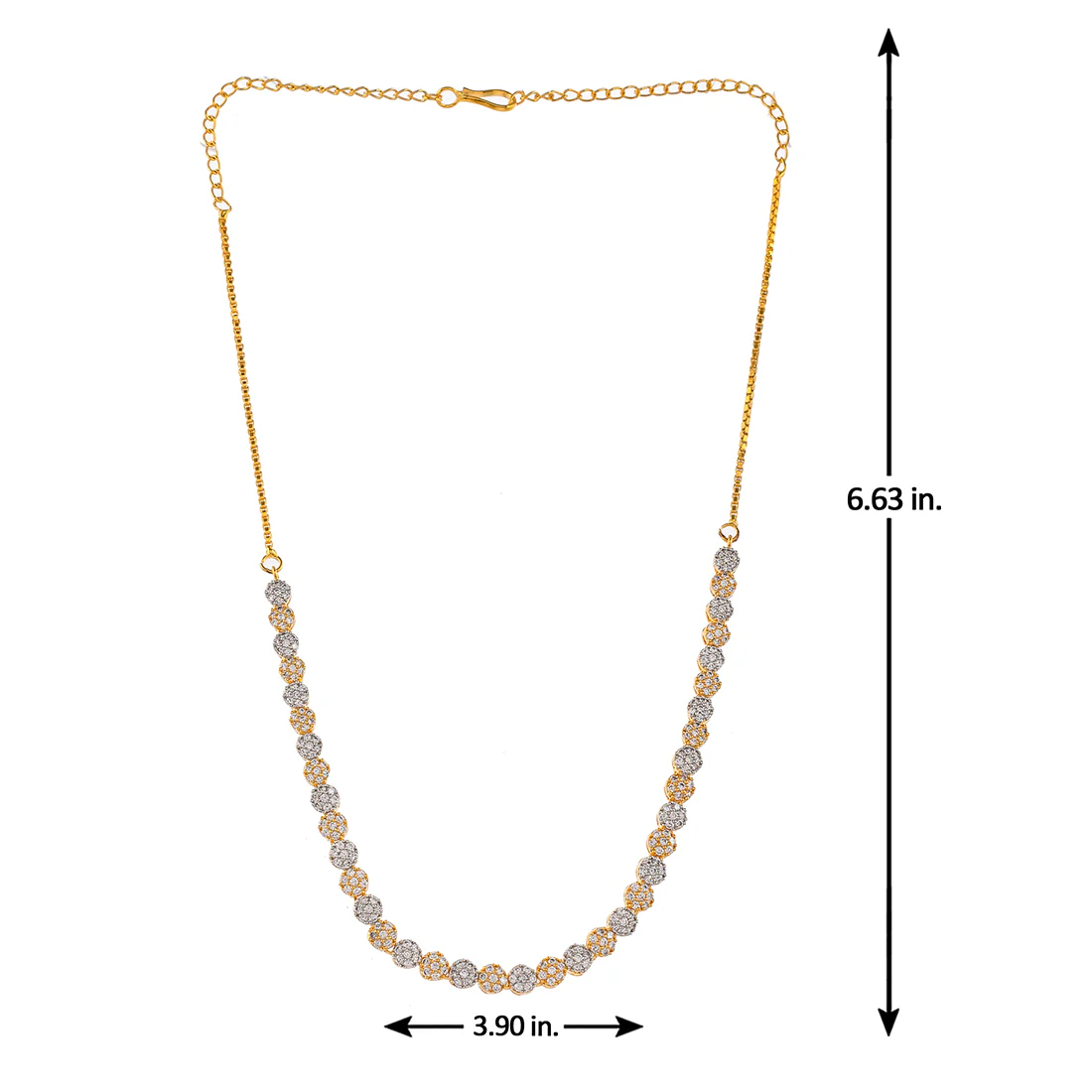 Cz Elegance Dual Tone Stone-Studded Necklace Set - Image 6