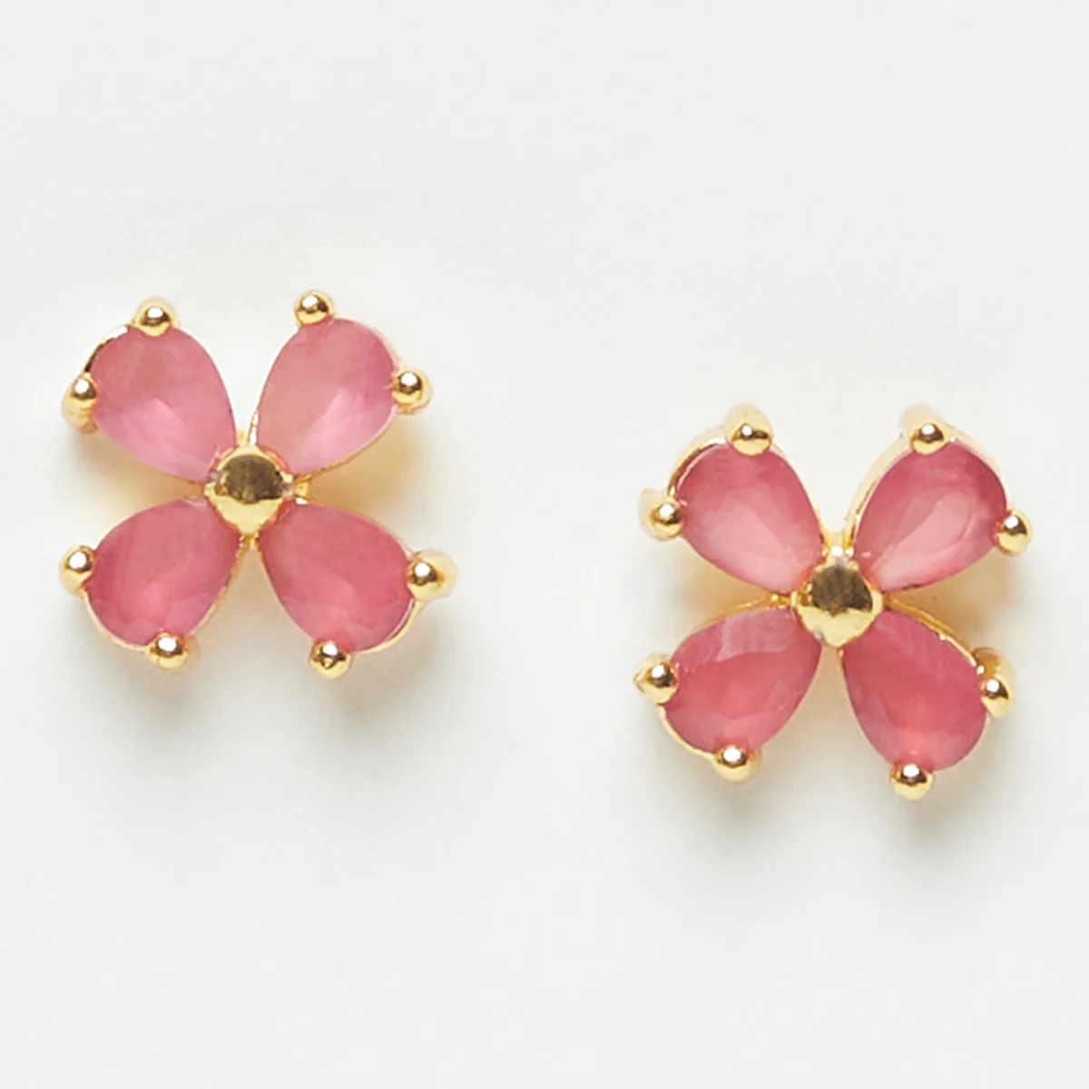 CZ Elegant Pink Ear Studs - Image 3
