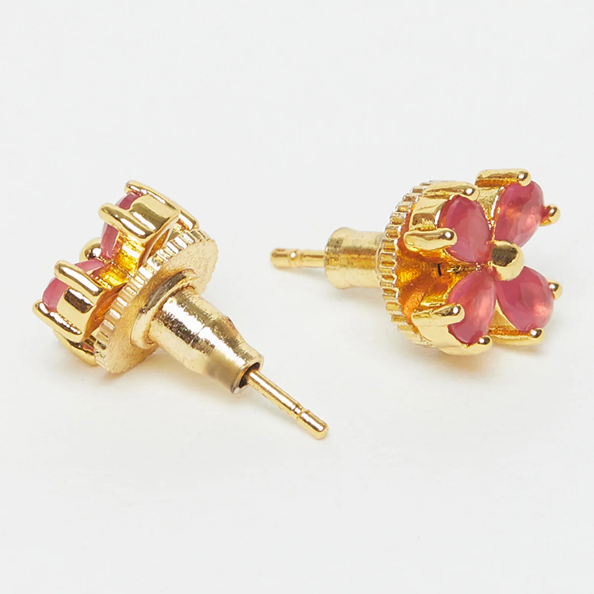 CZ Elegant Pink Ear Studs - Image 4