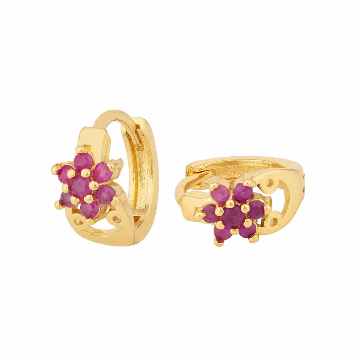 CZ Flower Motif Earrings - Image 3